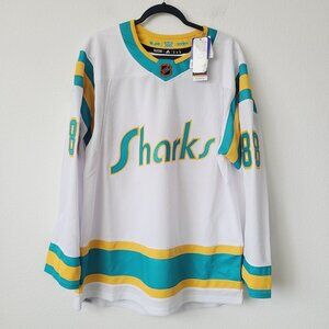 Adidas NHL San Jose Sharks Brent Burns Reverse Retro Jersey H52337 Size 50 White